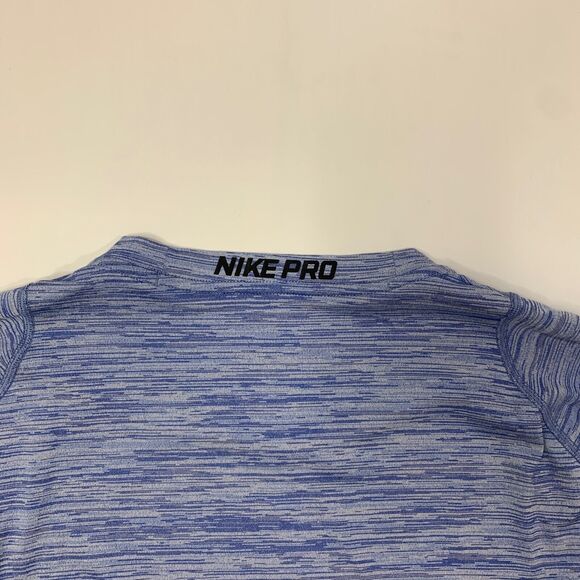 Nike Pro T Shirt Mens XL Extra Large SLIM Fit Blue Spacedye Dri Fit Training Gym - Picture 8 of 12